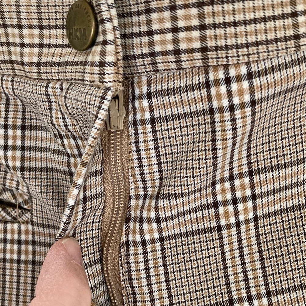 HKM Womens Plaid Brown Equestrian Riding Pants Size US 30 Stretch Classic - Picture 6 of 16